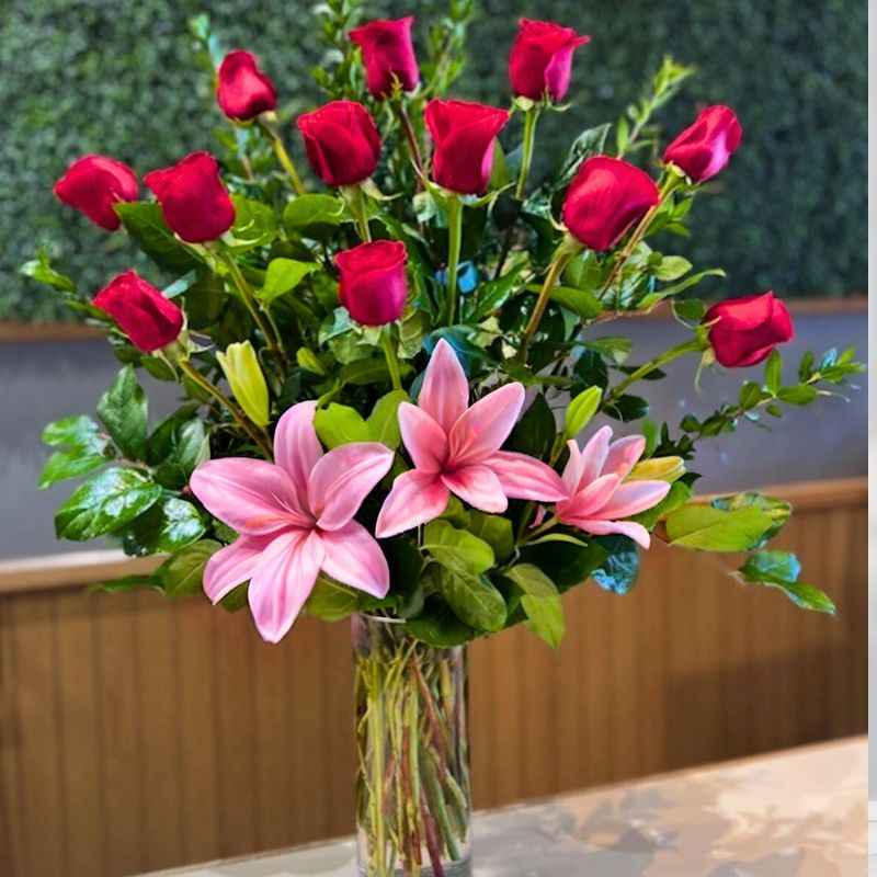 Roses with Lilies