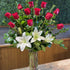 1 Dozen Roses with Lilies - Tiger Lily Floral