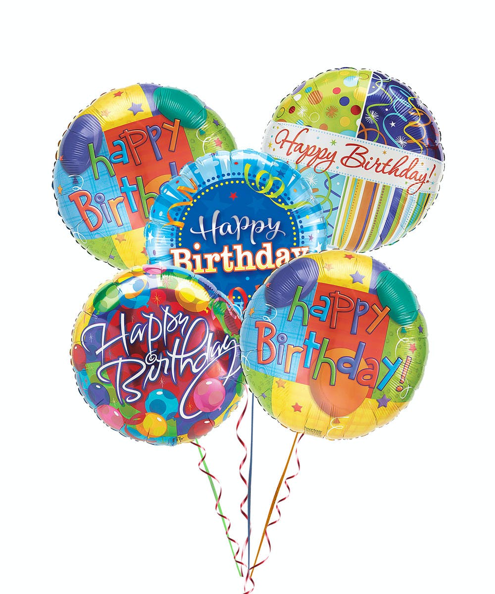 5 Mylar Balloon Bouquet (choose the occasion) - Designer&