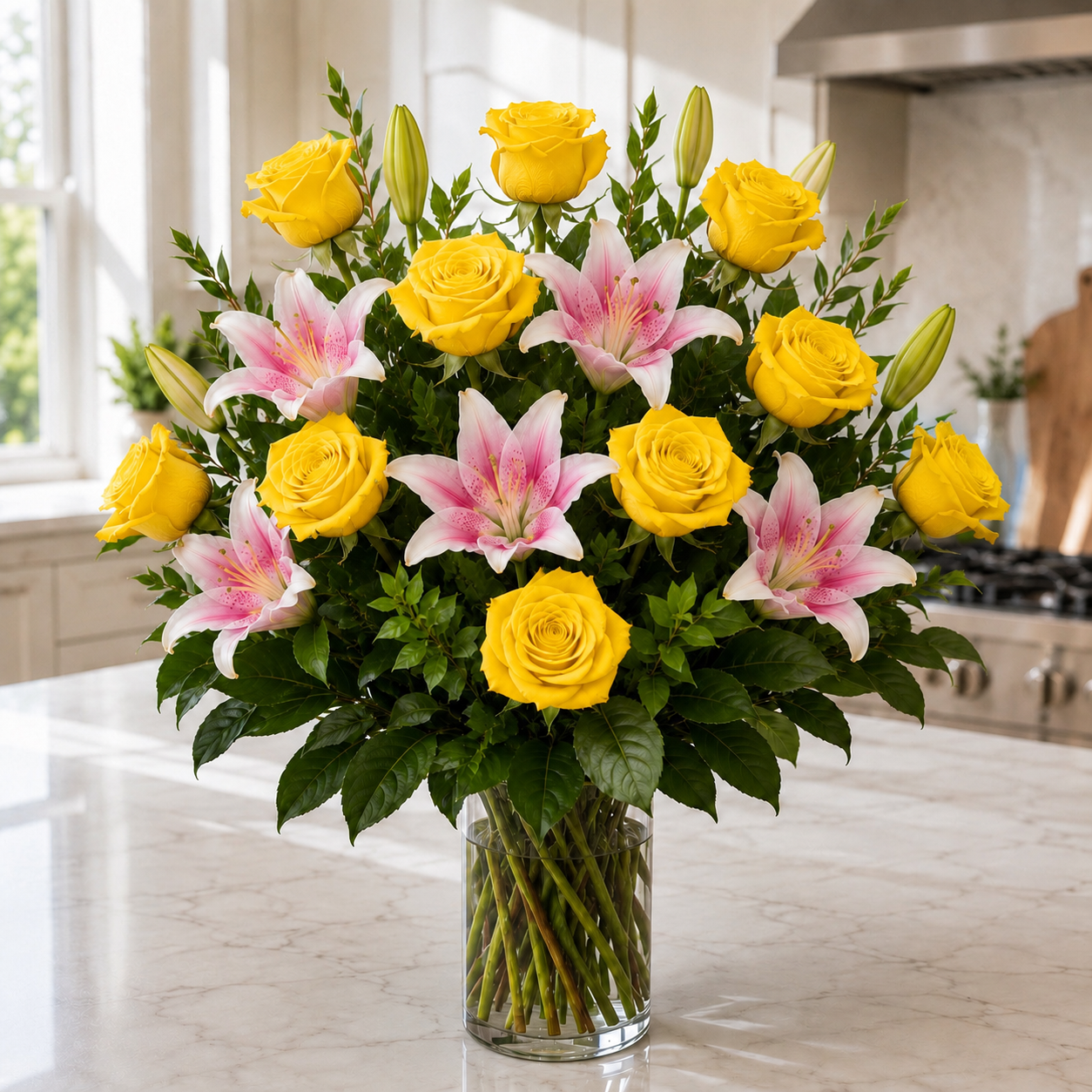 Roses with Lilies