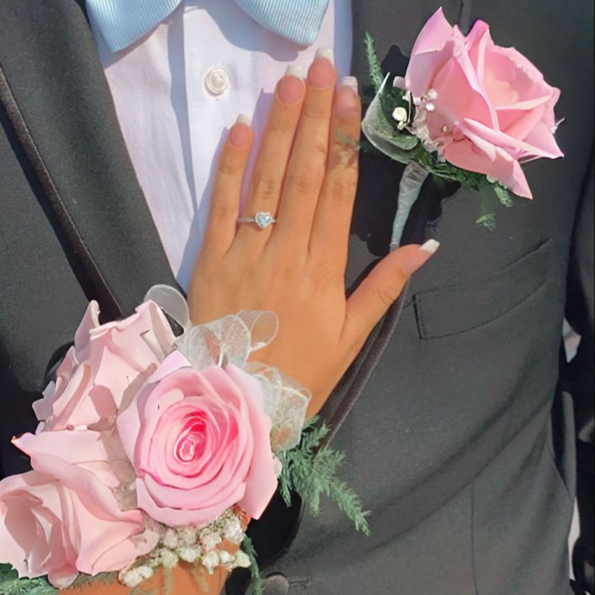 Bridal Corsage and Boutonniere Set