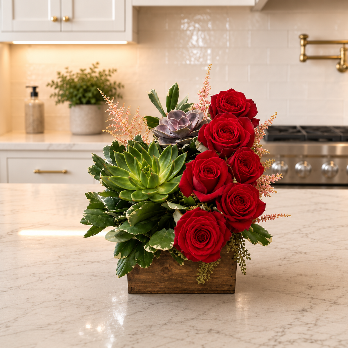Vibrant mixed floral centerpiece by Tiger Lily Flowers & Gifts