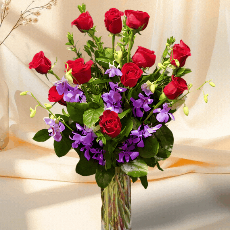 Roses with Orchids