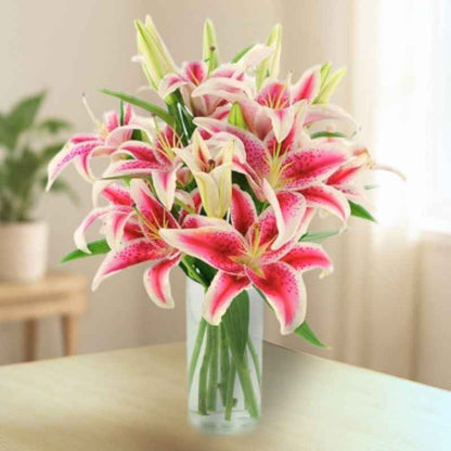 pink tiger lily bouquet You Are A Star Lilies