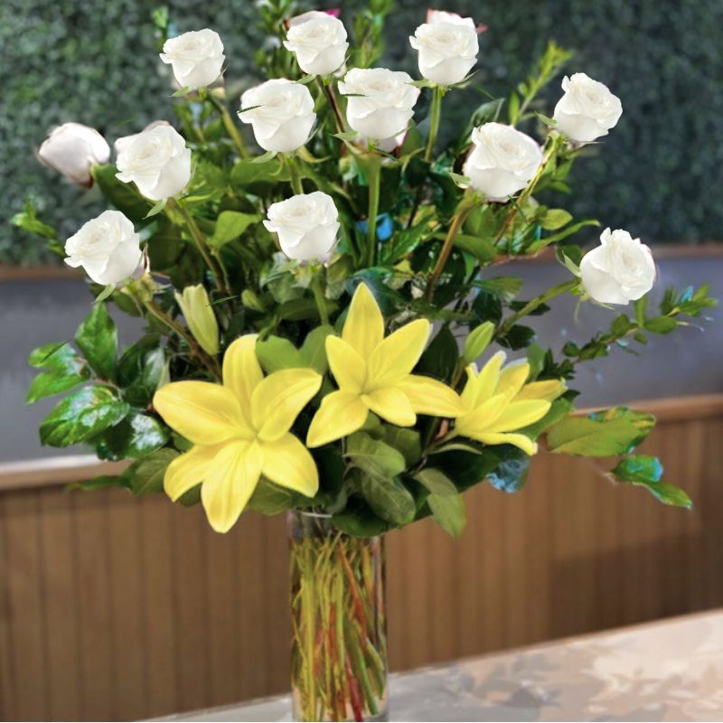 Roses with Lilies