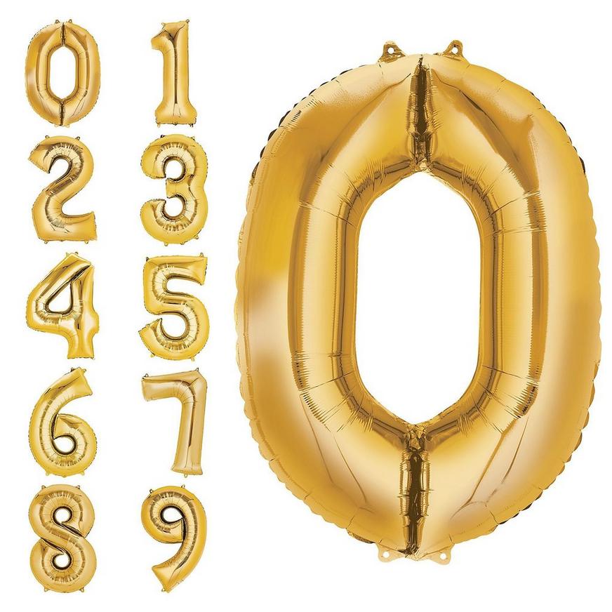 Jumbo Gold Number Balloon - Tiger Lily Floral