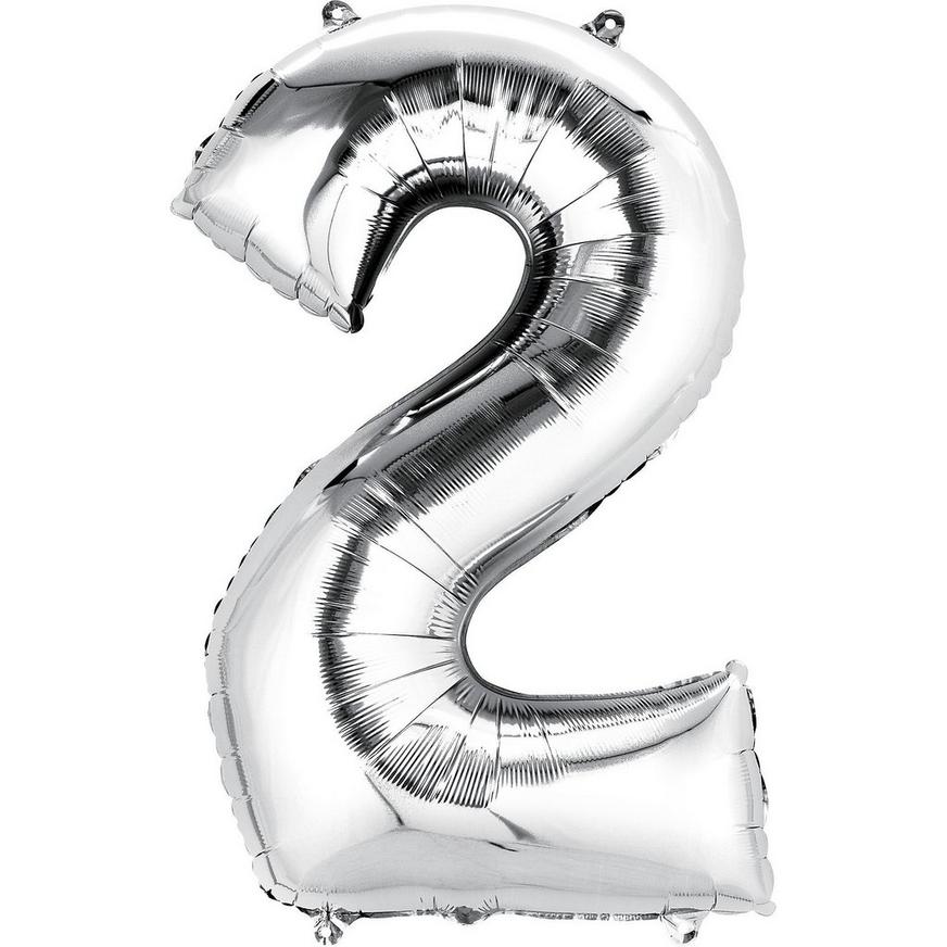 Jumbo Silver Number Balloon - Tiger Lily Floral