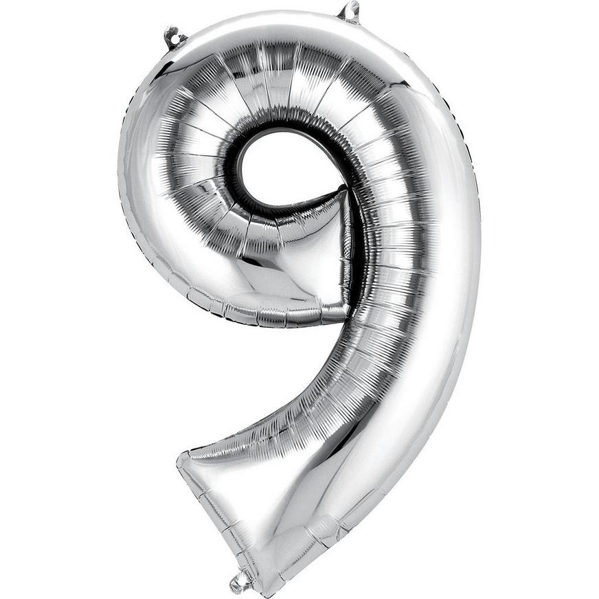 Jumbo Silver Number Balloon - Tiger Lily Floral