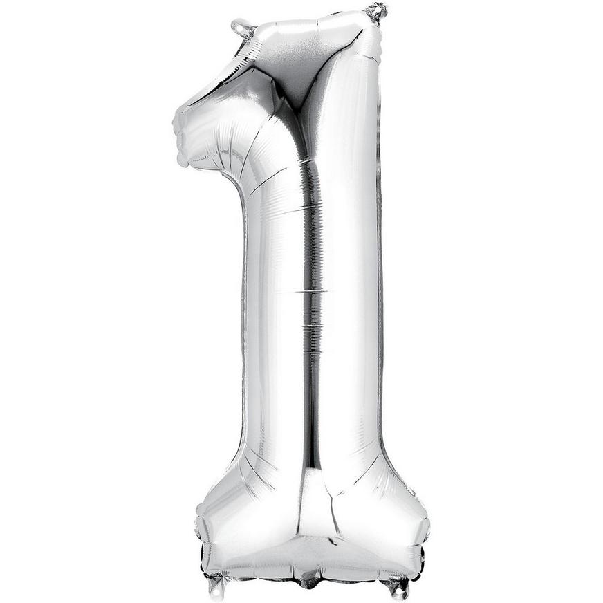 Jumbo Silver Number Balloon - Tiger Lily Floral