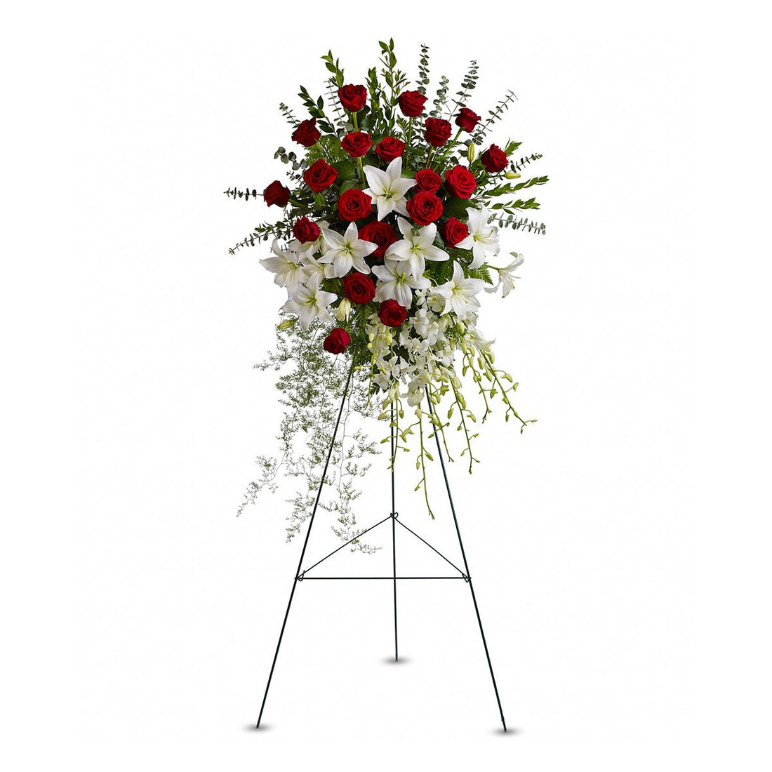 Lily and Rose Tribute Standing Spray - Tiger Lily Floral