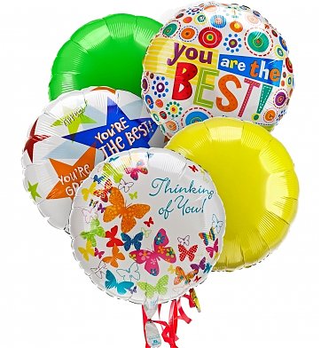 5 Mylar Balloon Bouquet (choose the occasion) - Designer&