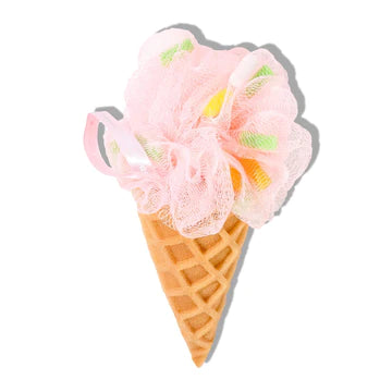 Large Pink Ice Cream Cone Exfoliating Sponge